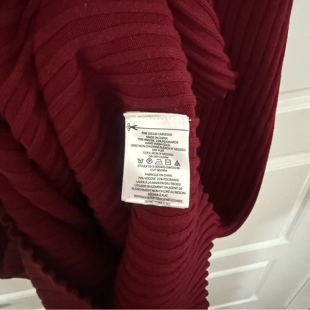 Joie Burgundy Ribbed Midi Dress - Picture 6 of 6